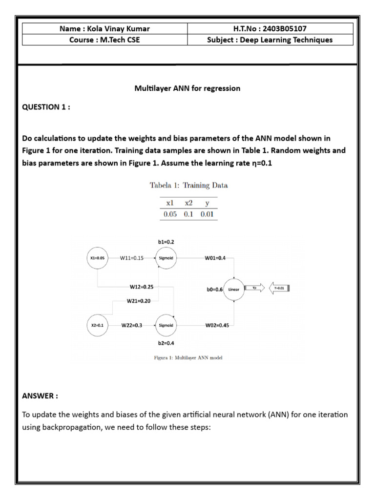 ANN Weight Update with Backpropagation | PDF | Applied Mathematics ...