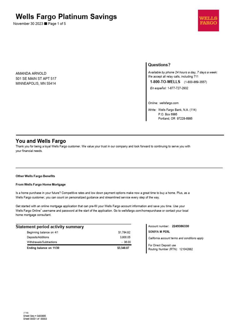Wells Fargo Overdraft Grace Period Details | PDF | Overdraft | Fee