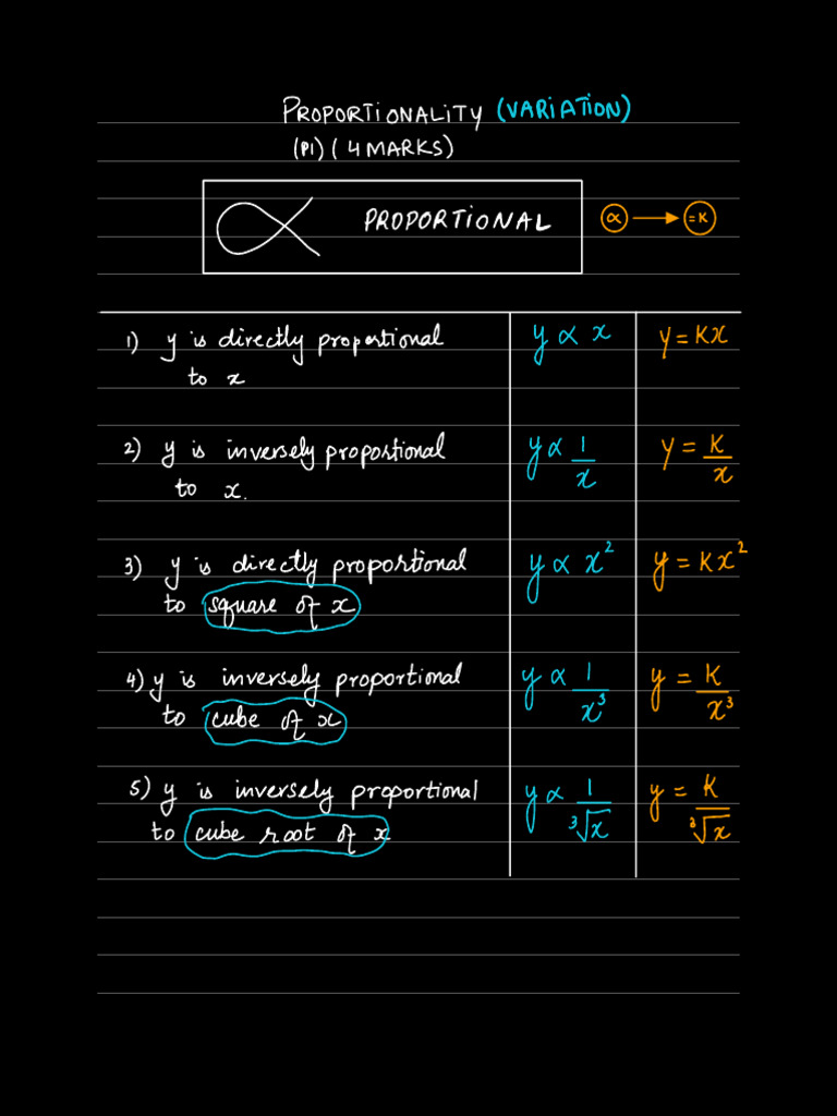 Proportionality Concepts and Formulas | PDF | Mathematics