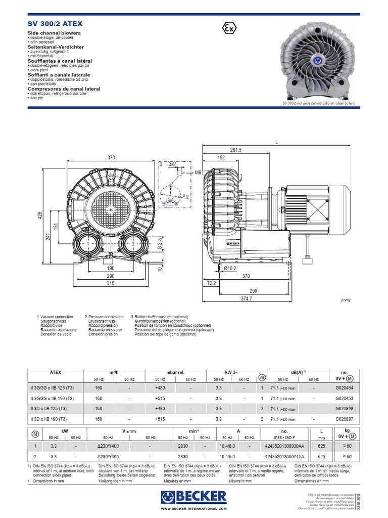 Pompe à vide Becker SV 300/2 | PDF | Métrologie