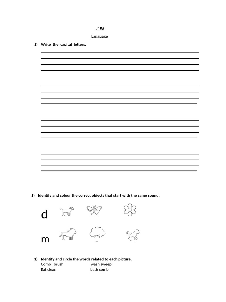 JR KG Language 1 | PDF