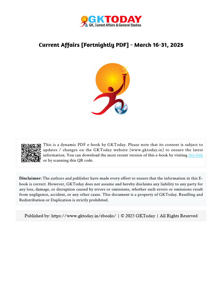 Current Affairs March 2025 Highlights | PDF