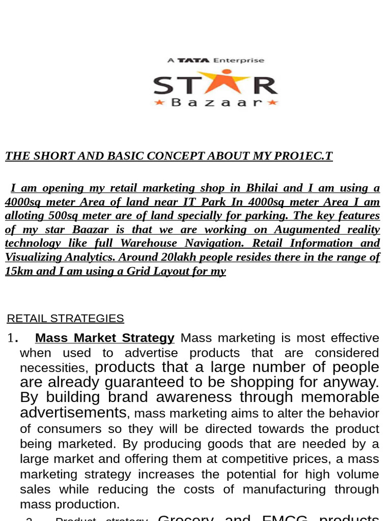 STAR Bazaar RMRM by Aditya Sharma - 2 - 1 | PDF | Retail | Marketing
