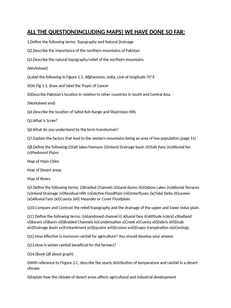 Geography Questions | PDF