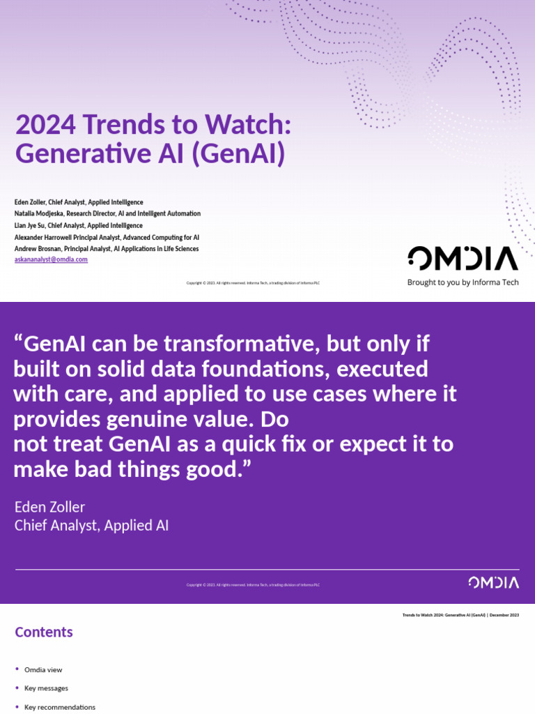 2024 Generative AI Trends Overview | PDF | Artificial Intelligence ...