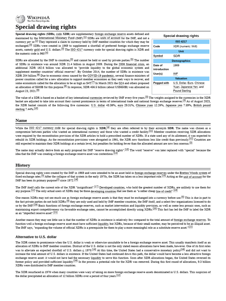 Understanding Special Drawing Rights (SDRs) | PDF | Special Drawing ...