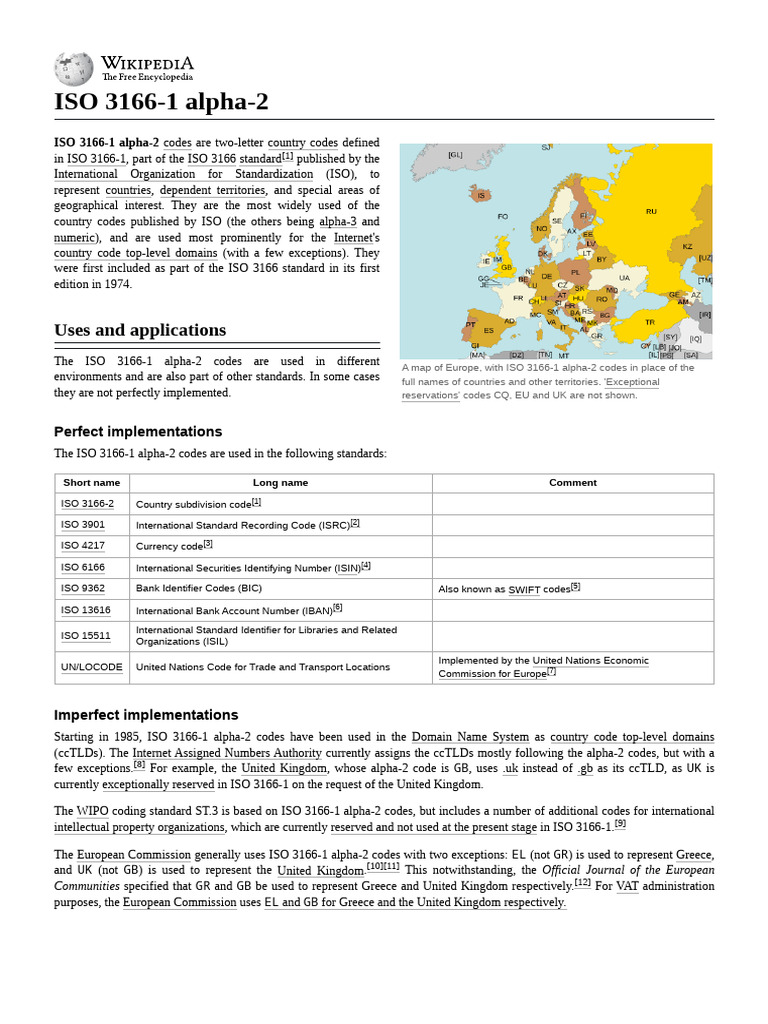 ISO 3166-1 Alpha-2 Country Codes | PDF | Encodings | International ...