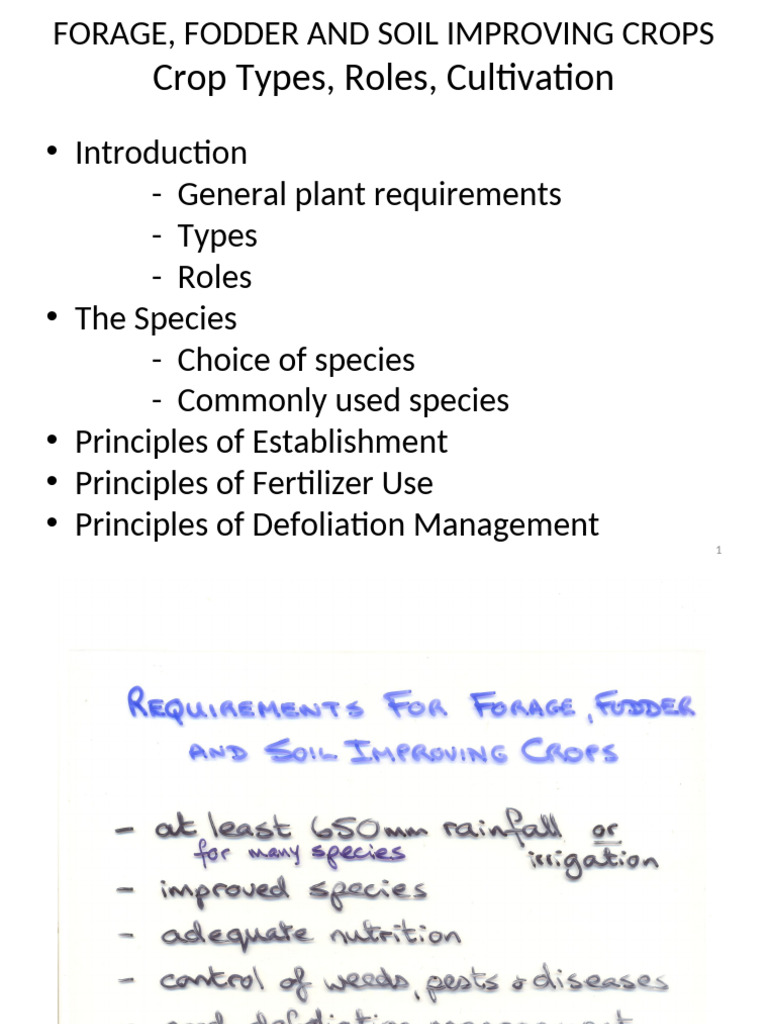 Forage and Soil Improvement Crop Guide | PDF | Soil | Fertilizer
