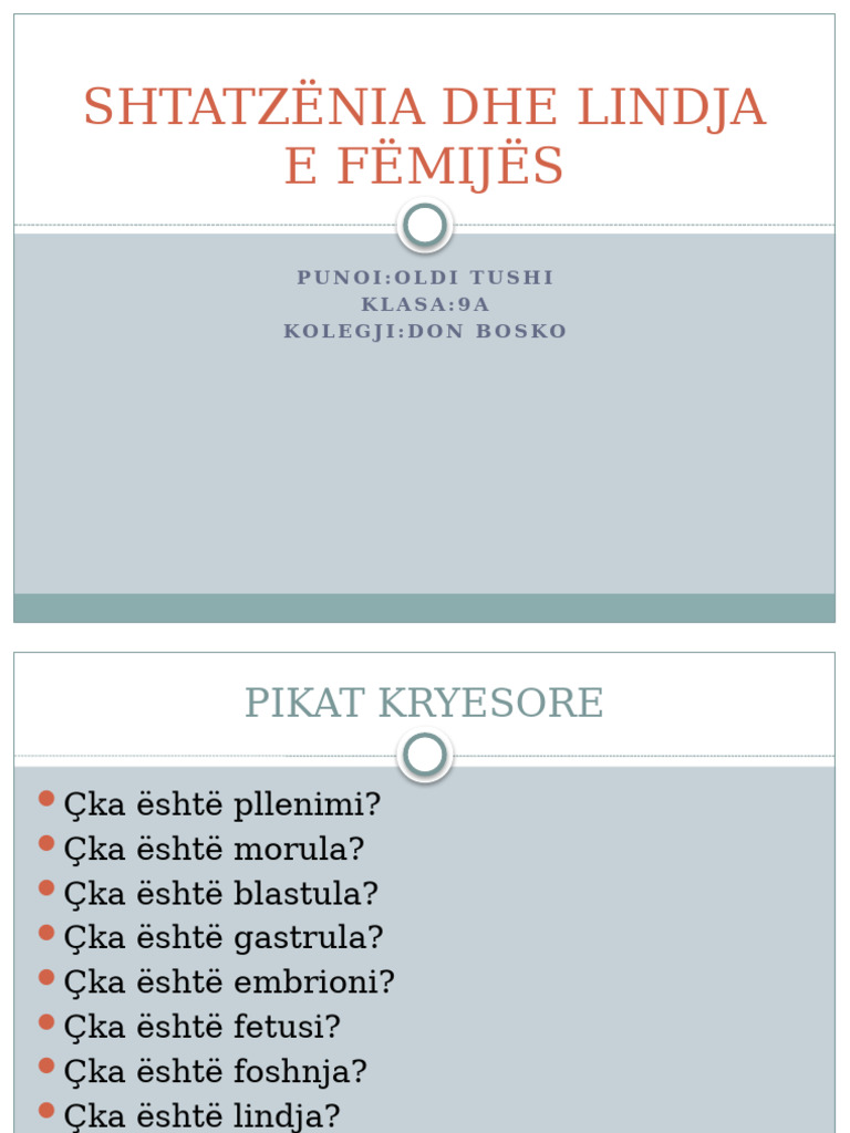 Shtatzënia Dhe Lindja e Fëmijës | PDF