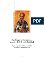 San Gregorio Nacianceno Maestro de La Fe en La Trinidad. P. Raniero A OFM