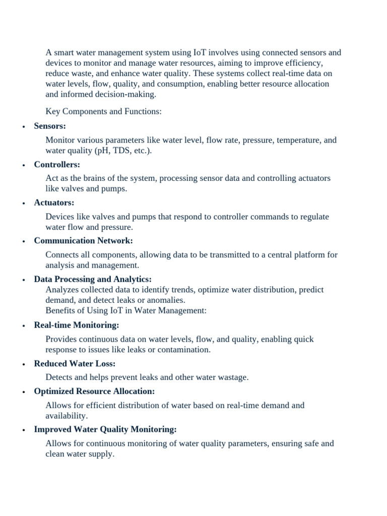 IoT-Enabled Smart Water Management System | PDF | Internet Of Things ...