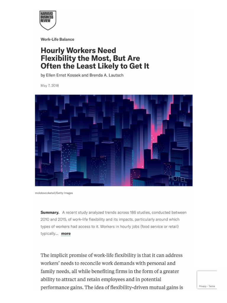 Kossek, E. E., & Lautsch, B. A. (2018) - Hourly Workers Need ...