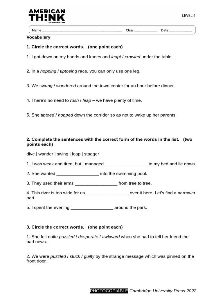 American Think Test Without Answers A | PDF | Linguistics