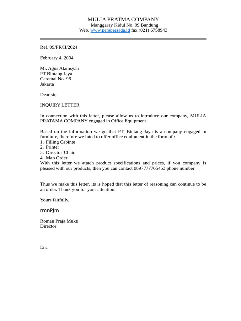 Inquiry for Office Equipment Offer | PDF | Office Work
