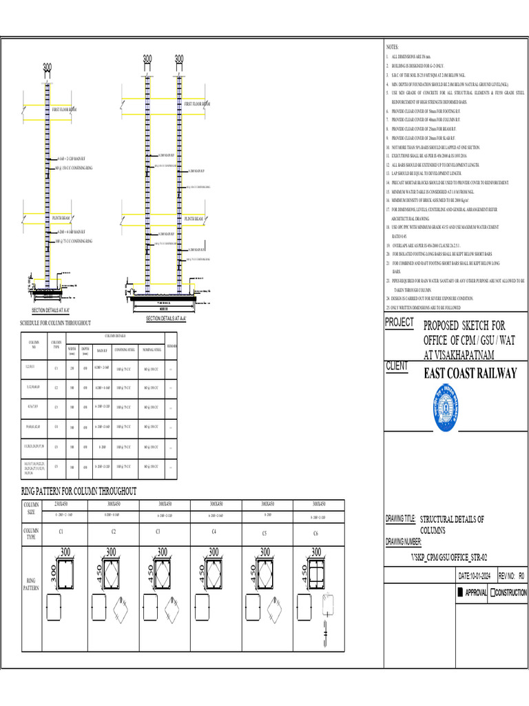 Structural Column Schedule Details | PDF | Architectural Design ...