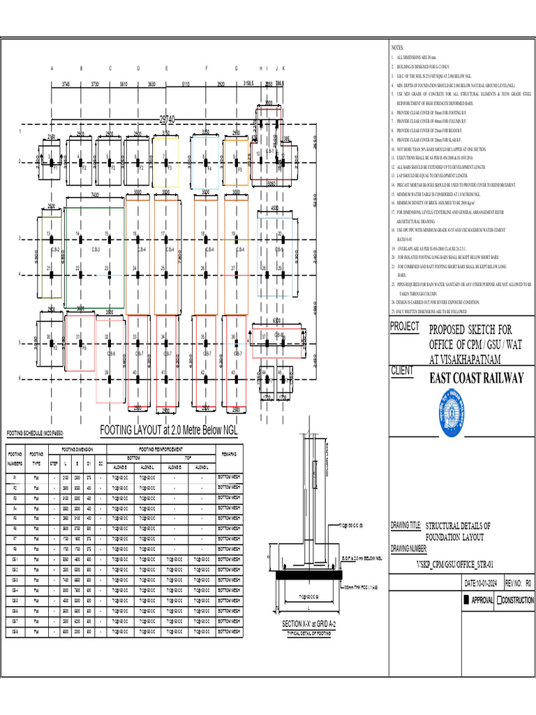 Structural Foundation Layout Details | PDF | Composite Material ...