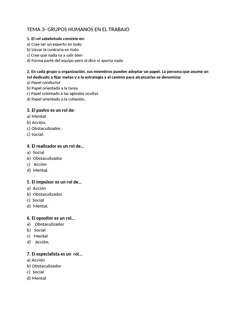 Tema 3- Grupos Humanos en El Trabajo | PDF