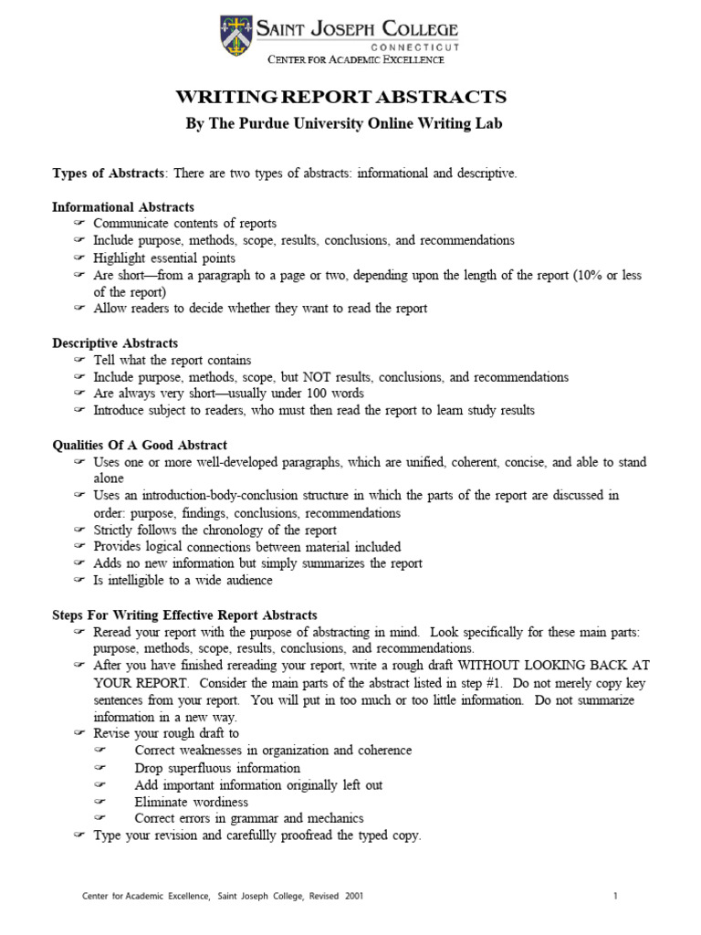 Writingreportabstracts | PDF