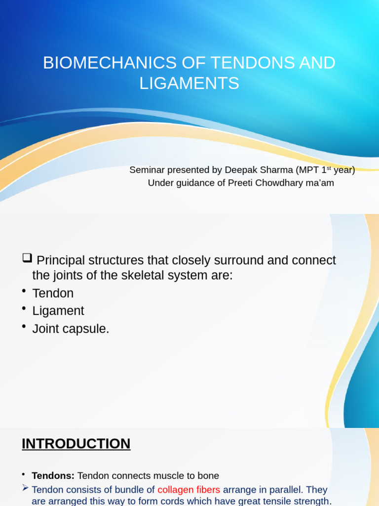 Biomechanics of Tendons and Ligaments | PDF | Tendon | Deformation ...