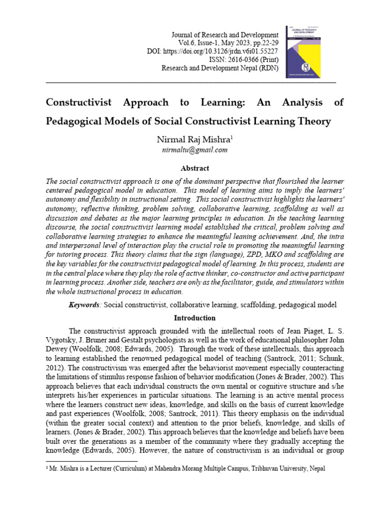 Social Constructivist Learning Analysis | PDF | Constructivism ...