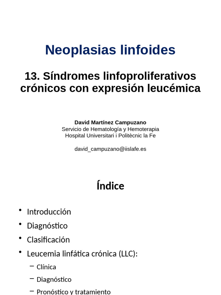 Neoplasias Linfoides y SLPC-B | PDF | Linfoma | Linfocitos