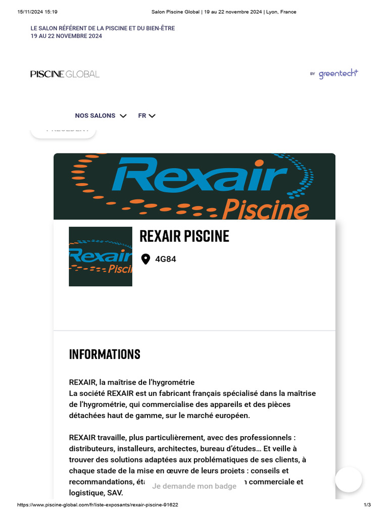 REXAIR : Solutions d'hygrométrie piscine | PDF | Climatisation | Immotique
