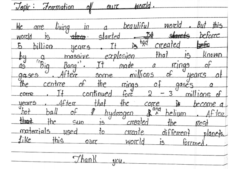 Paragraph Writing (Formation of Our World) | PDF