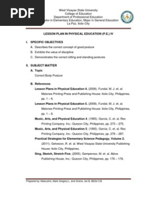 Lesson Plan PE 4