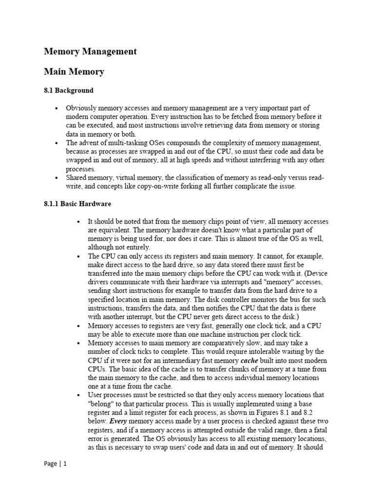 Memory Management in Modern OS | PDF | Operating System | Computer Data ...