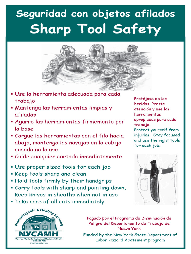 Sharp Tool Safety Big English Spanish | PDF