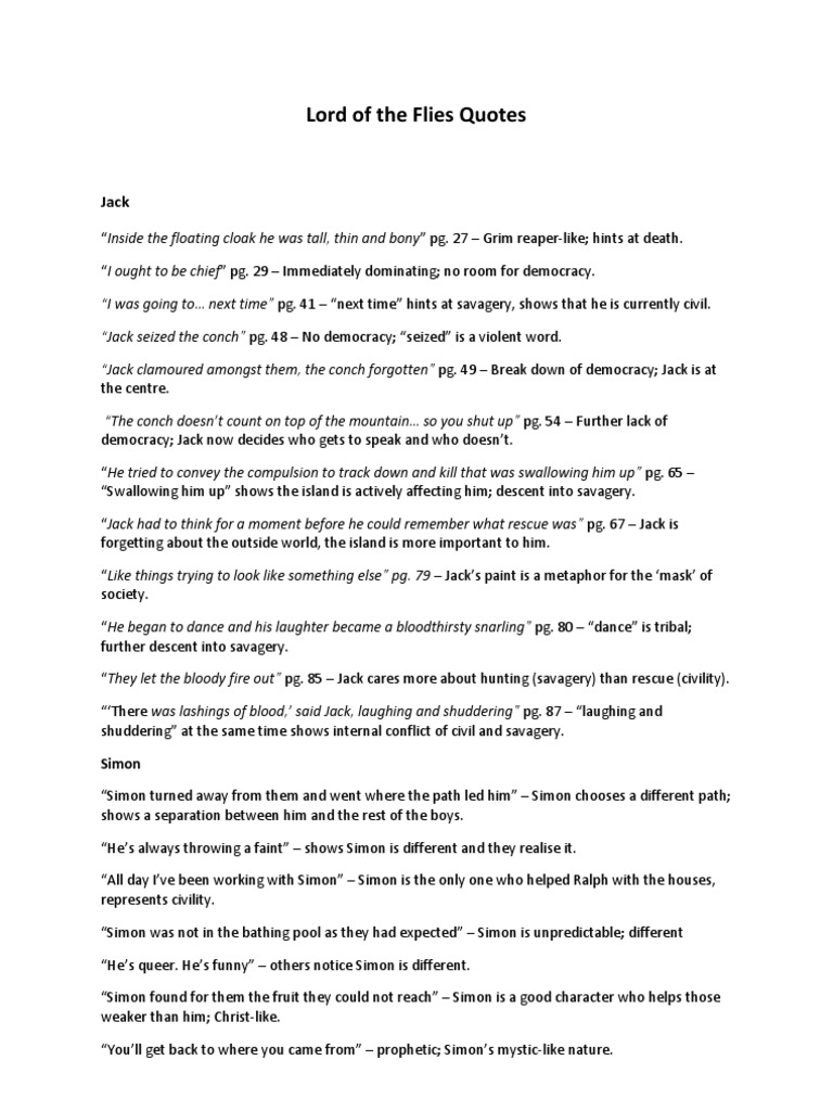 Lord Of The Flies Quotes