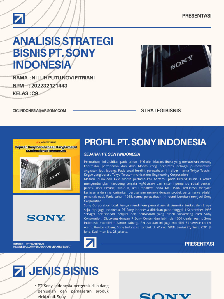 Sejarah dan Strategi PT Sony Indonesia | PDF