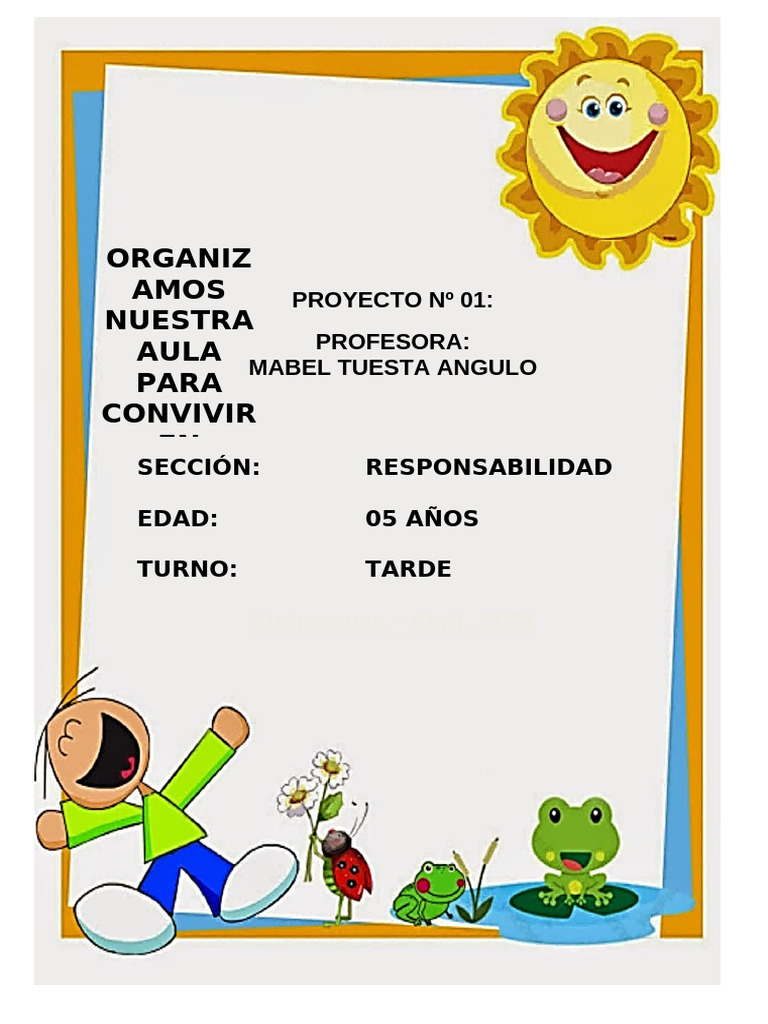 Proyecto de Aula Organizada para Niños | PDF | Salón de clases