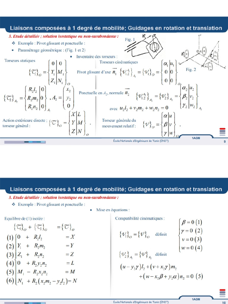 Liaisons composées à un degré de mobilité _ Guidages en rotation et ...
