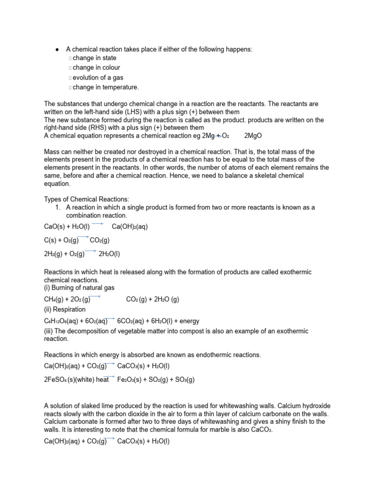 X Cbse 1st Chapter | PDF | Redox | Chemical Reactions