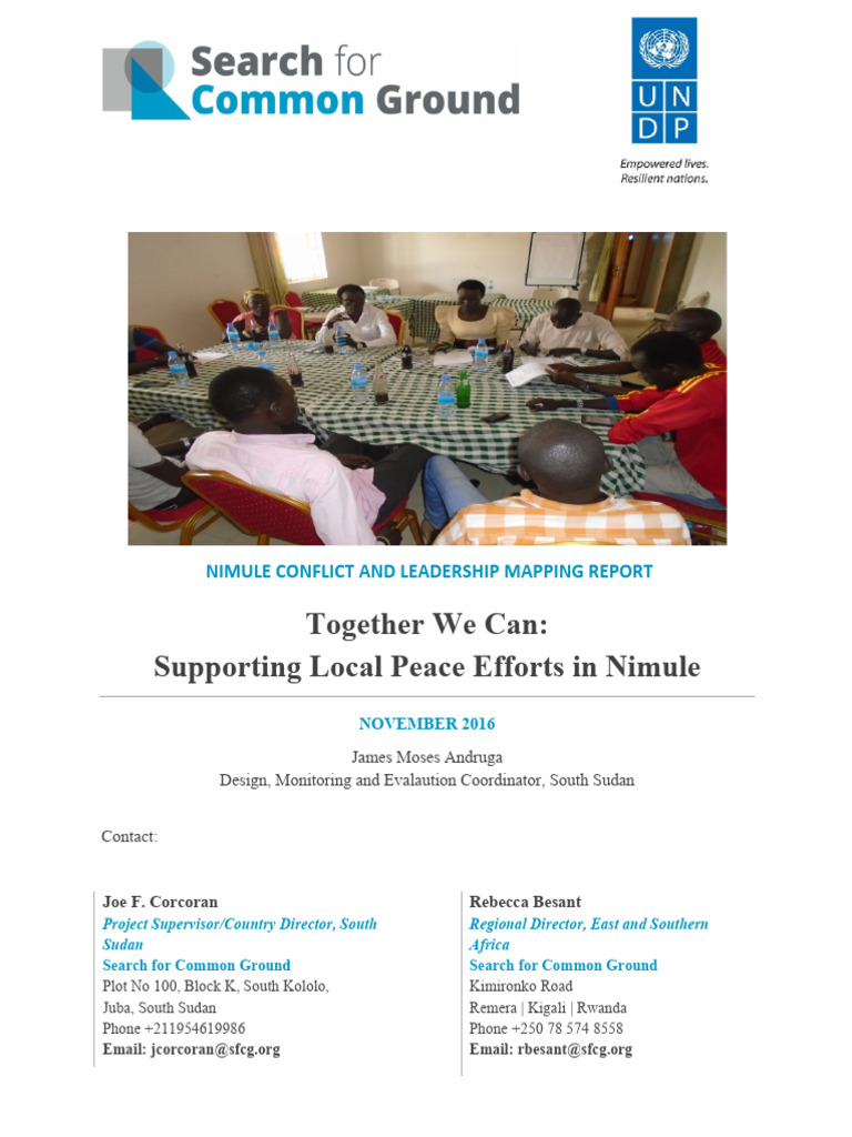 Nimule Conflict Leadership Mapping Report | PDF | South Sudan ...