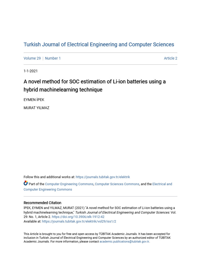 SOC Estimation for Li-ion Batteries Using XGBoost | PDF | Machine ...