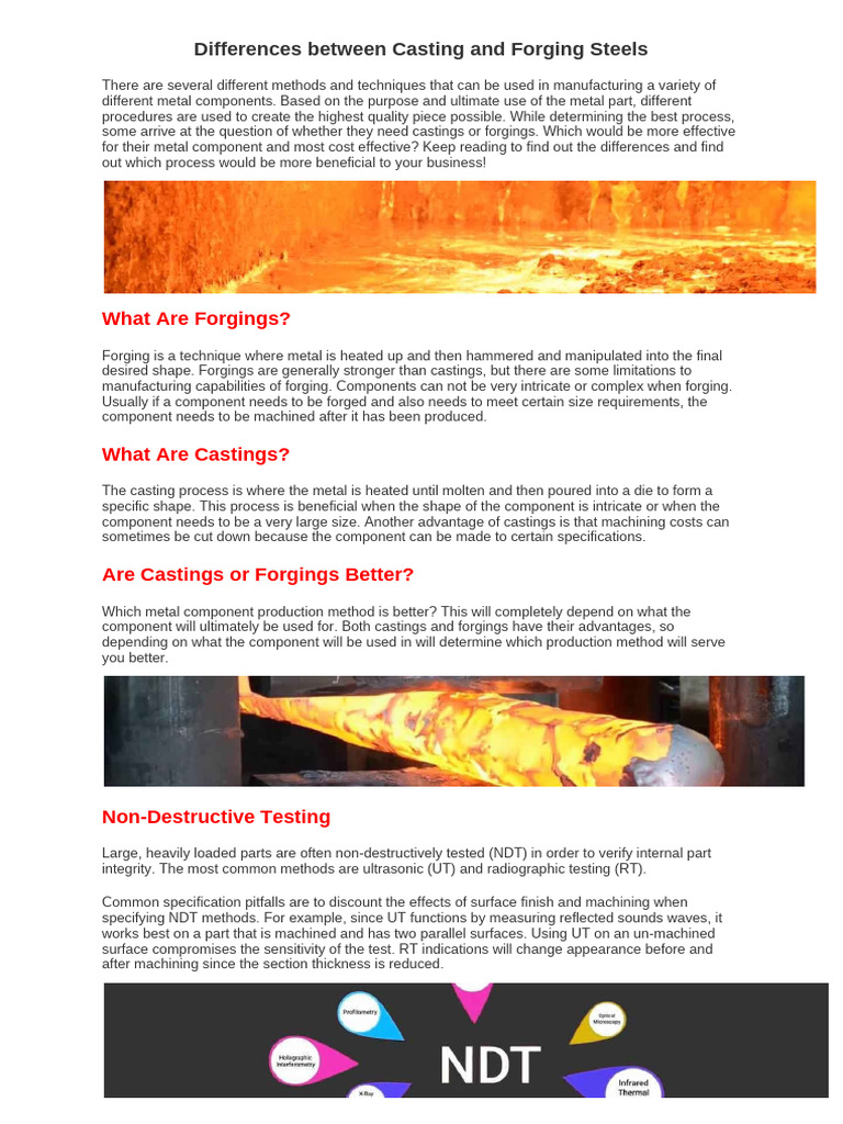 Casting vs. Forging: Key Differences | PDF | Forging | Nondestructive ...
