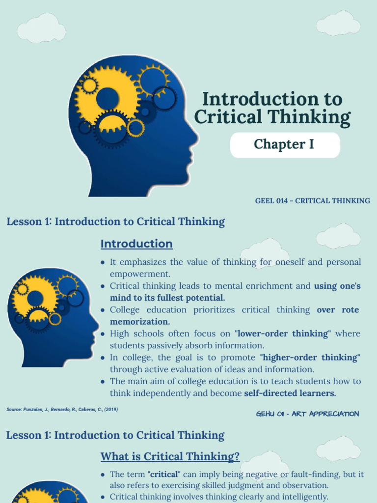 Essentials of Critical Thinking Skills | PDF | Critical Thinking | Thought