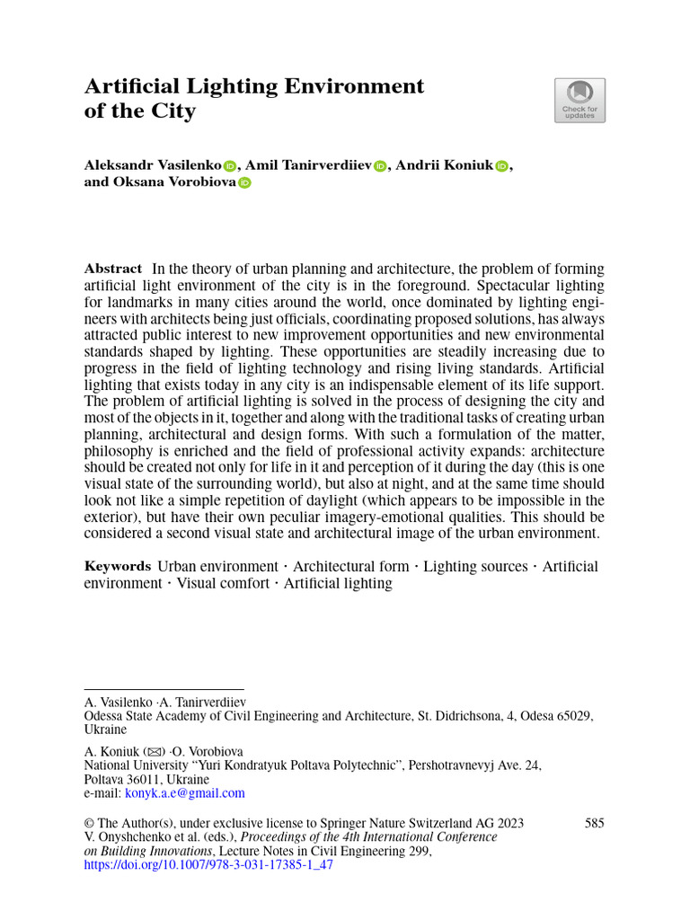Artificial Lighting Environment CMPR | PDF | Lighting | Space