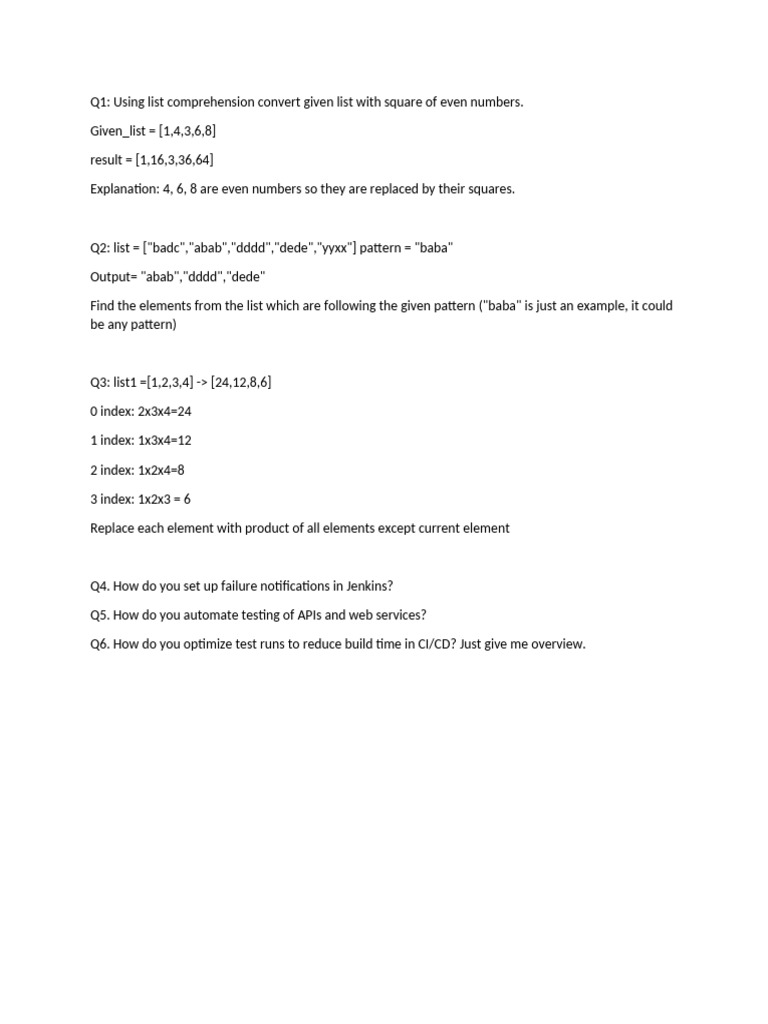 SDET Interview Questions and Coding Tasks | PDF
