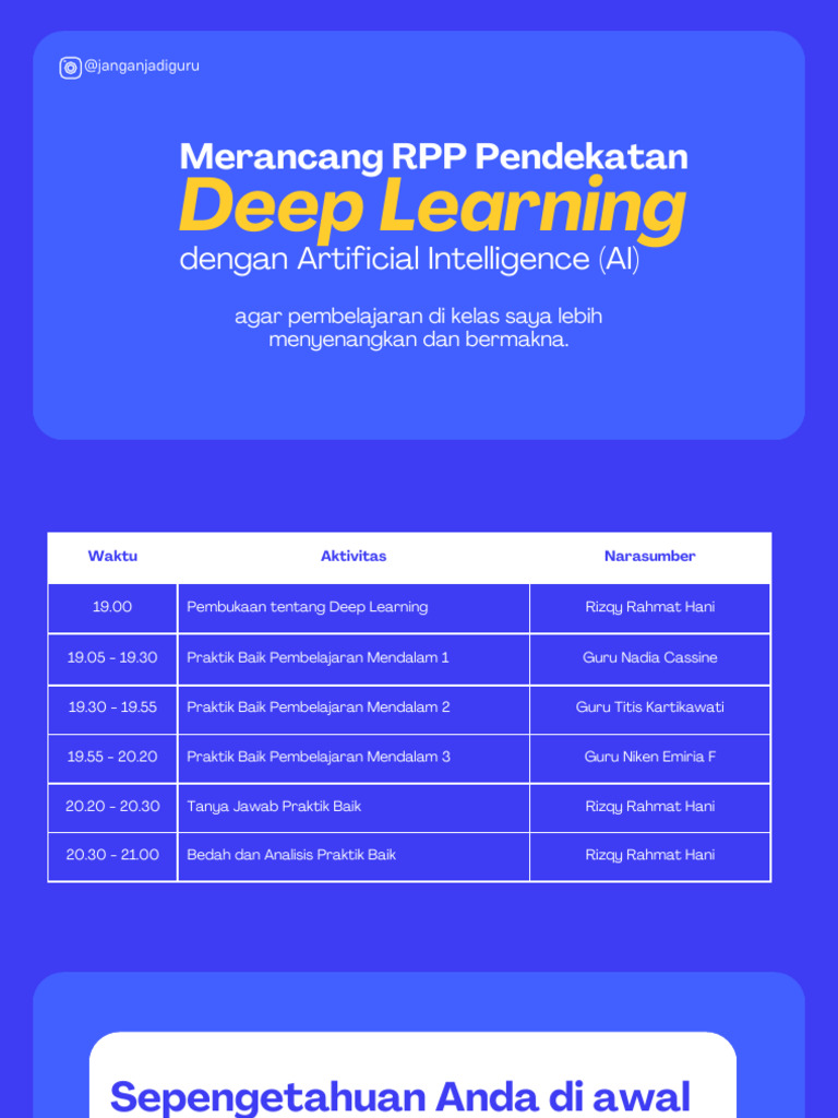 RPP Pembelajaran Deep Learning 2023 | PDF