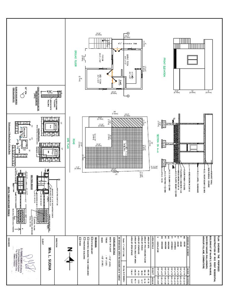 Plan Layout Section ForMrs Sudha Kallangadu Arasur | PDF | Building ...