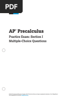 AP Precalculus Practice Exam Answers | PDF | Multiple Choice | Asymptote