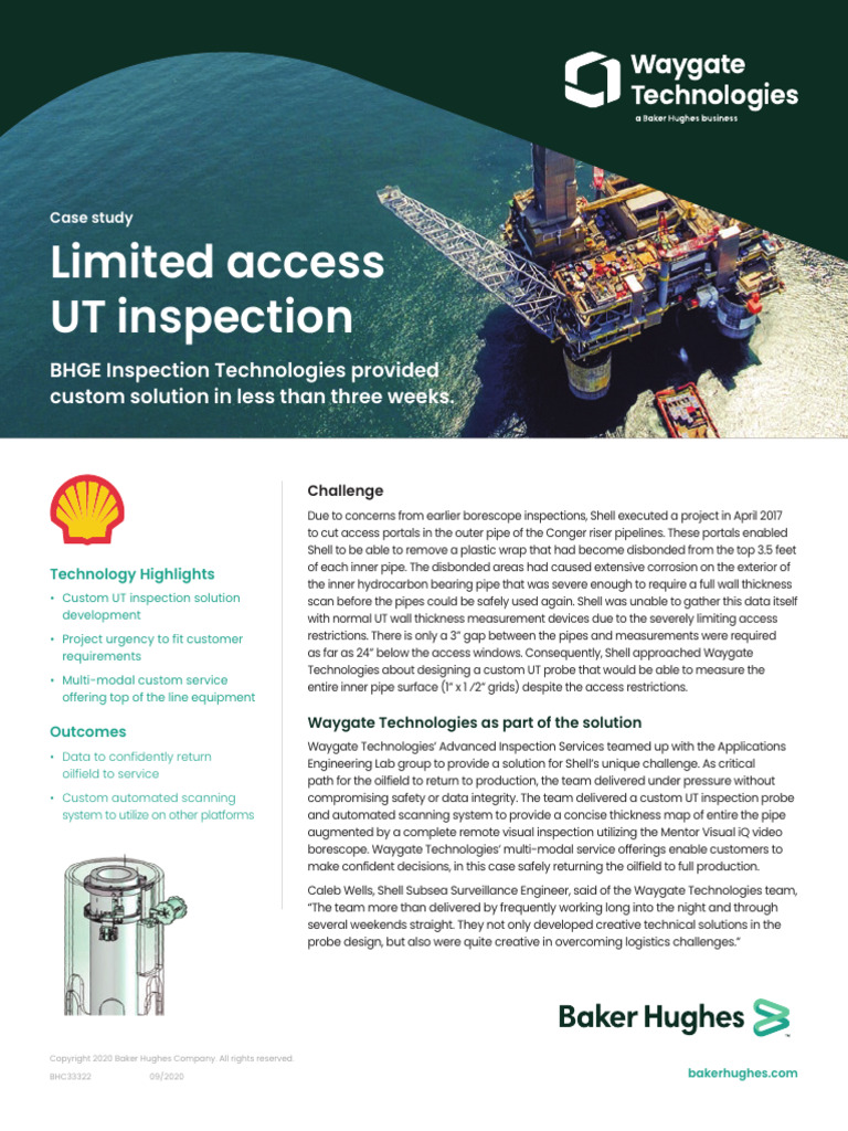 BHCS33322 Waygate Limited Access UT Inspection Case Study | PDF | Pipe ...