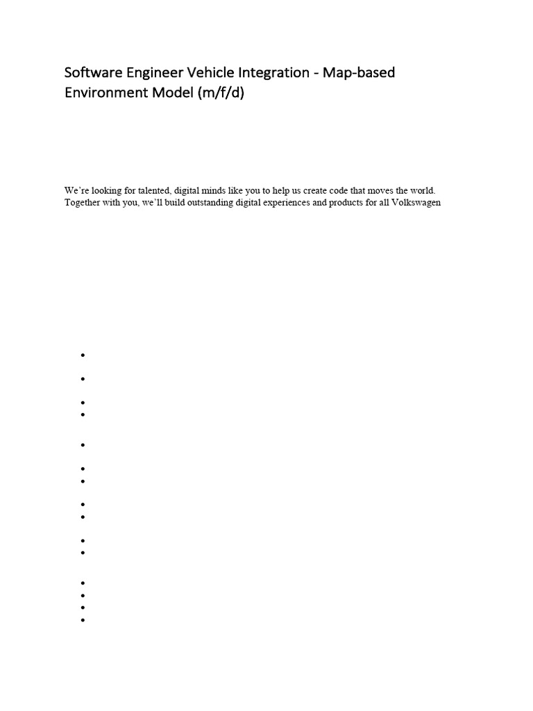 Vehicle Integration Engineer Role at CARIAD | PDF | Computer Science ...