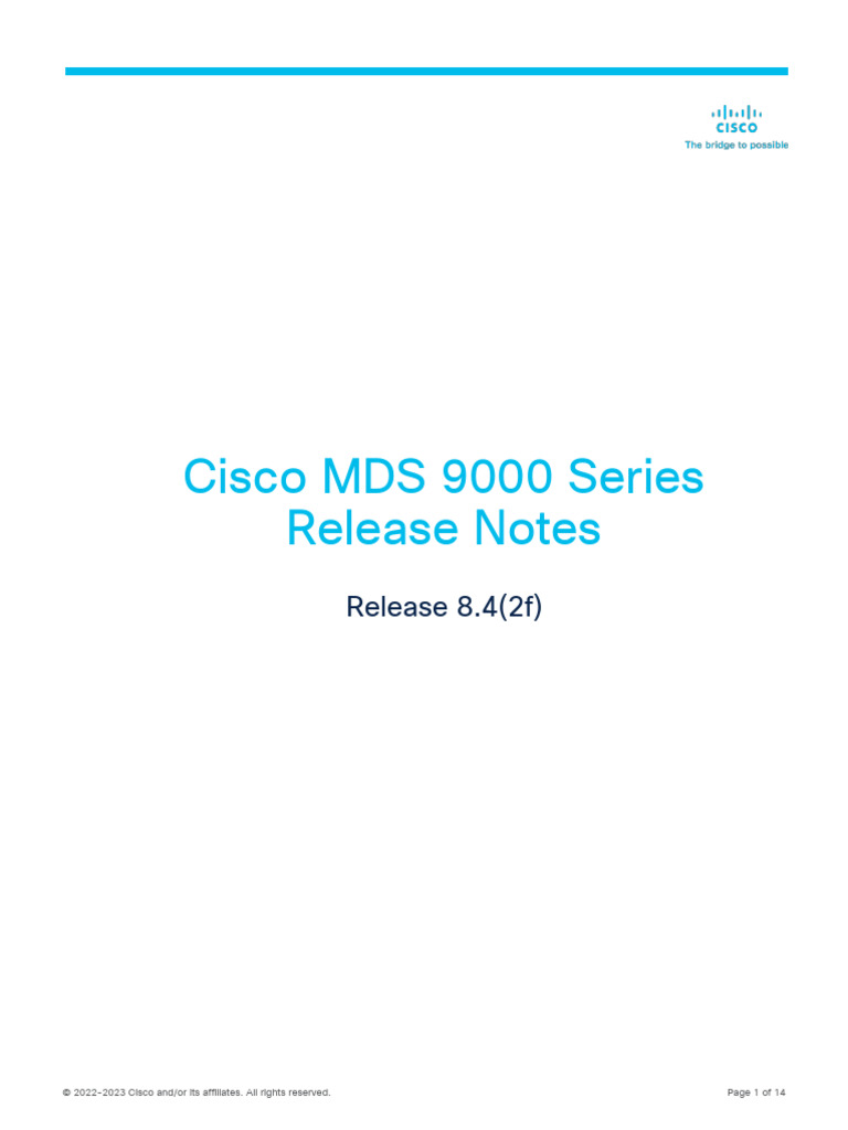 Cisco MDS 9000 Series Release 8.4(2f) | PDF | Computer Architecture ...