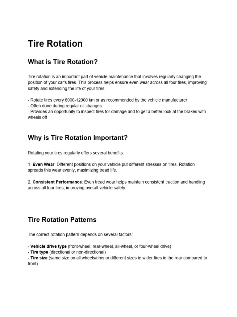 Tire Rotation Resource | PDF