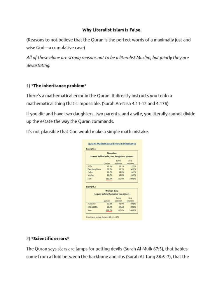 Morality and Errors in the Quran | PDF | Quran | Islam