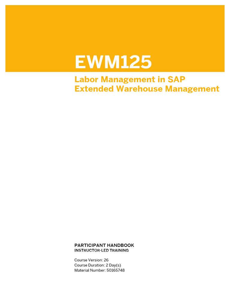 Labor Management in SAP Extended Warehouse Management | PDF ...